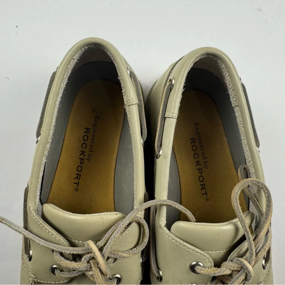 Rockport Men's Light Tan leather Boat Shoes size 9